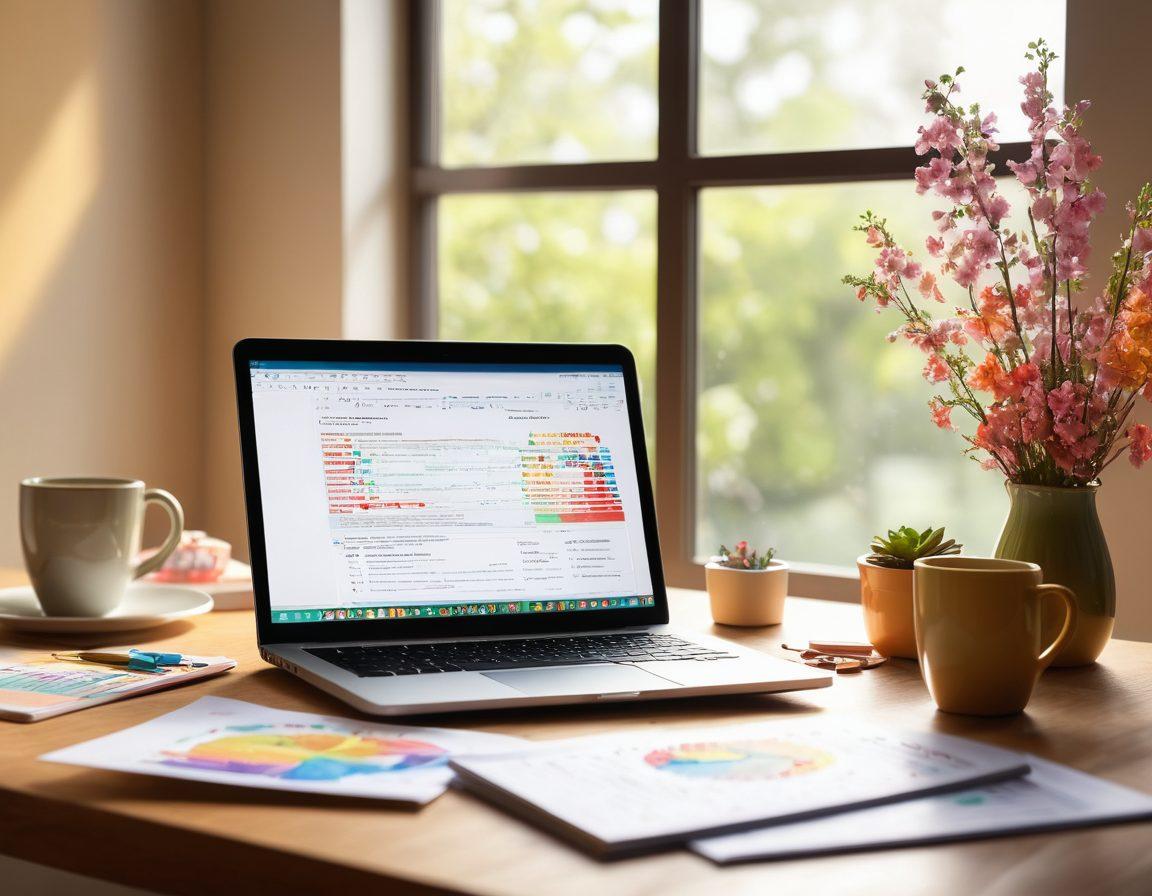 A serene workspace with a glowing laptop showcasing Java Enterprise Beans code, surrounded by colorful charts and joyful business professionals celebrating success. Sunlight streams through a window, illuminating the scene and symbolizing optimism and growth. Delicate blossoms or toys representing 'joy' embellish the desk. super-realistic. vibrant colors. soft focus.